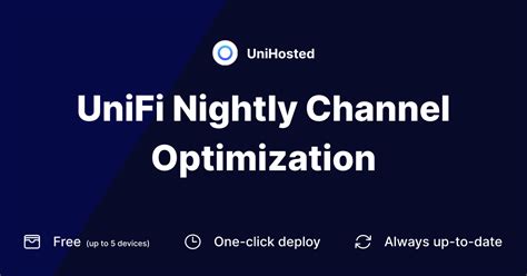 Unlike Nightly Channel Optimization, this scan may interrupt client connectivity while in progress. . Unifi nightly channel optimization